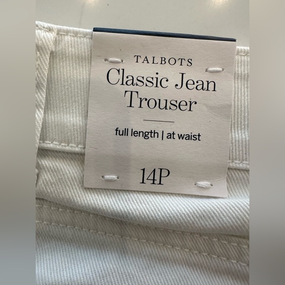 🤍 Talbots Patch Pocket Classic Jean Trousers – White – Size 14P - Picture 7 of 7